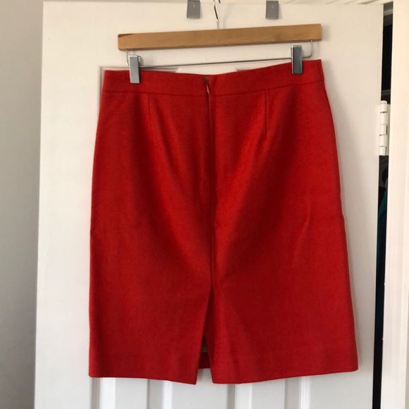 J. Crew Red Wool Pencil Skirt - Size 4 - Picture 2 of 3